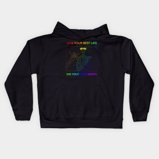 LIVE YOUR BEST LIFE DIE YOUR BEST DEATH RAINBOW Kids Hoodie